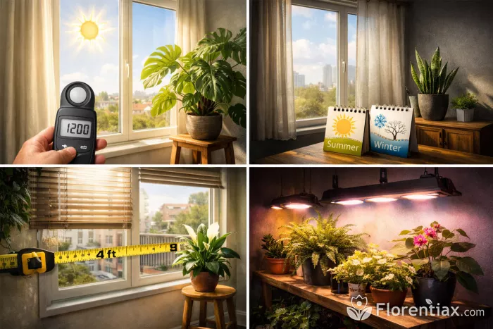 Indoor plant light near window measurement