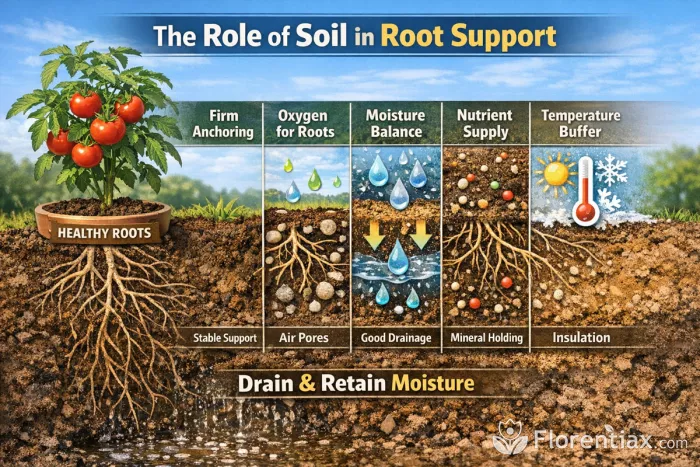 Soil functions supporting healthy plant roots