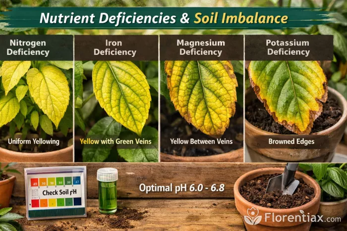 Plant nutrient deficiencies yellow leaves guide