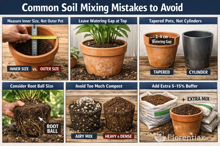 Common soil mixing mistakes infographic