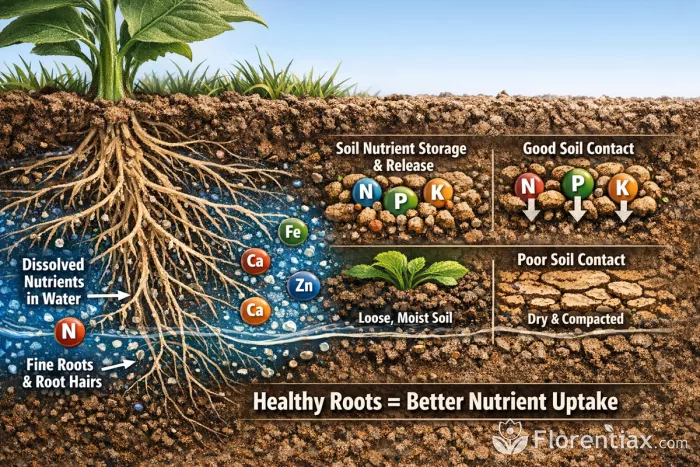 How plant roots absorb nutrients from soil