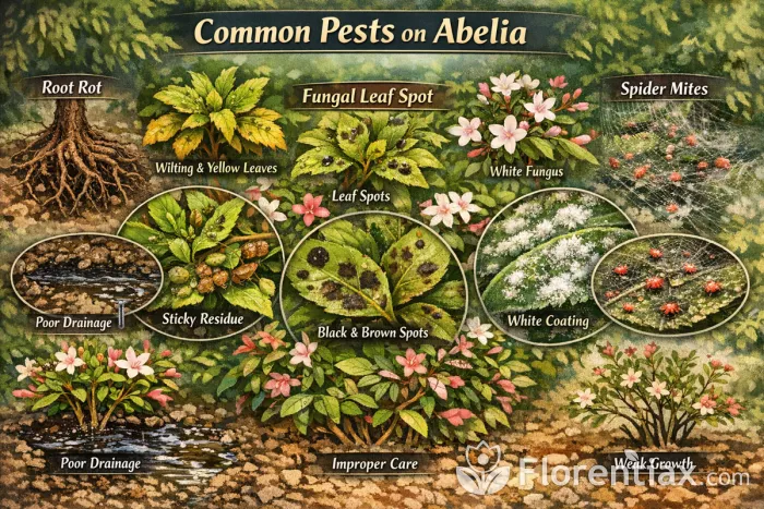 Common Abelia pests and leaf damage symptoms