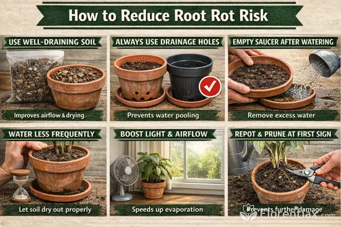 How to reduce root rot risk infographic
