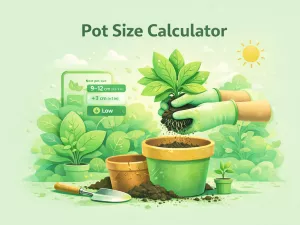 Pot Size Calculator for Repotting Plants