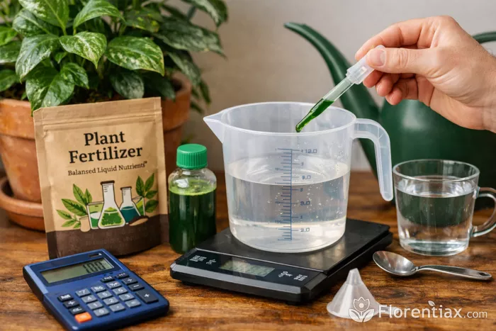 Precise fertilizer dilution measurement with liquid nutrients