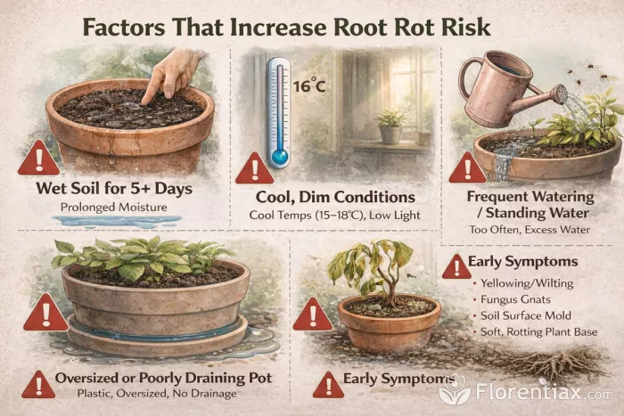 Root rot risk factors infographic