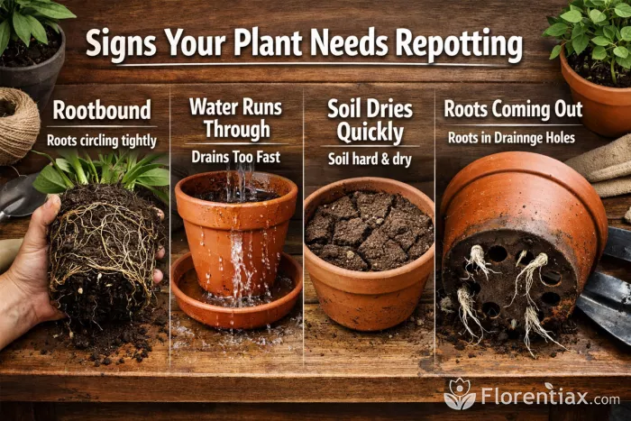 Signs plant needs repotting roots bound