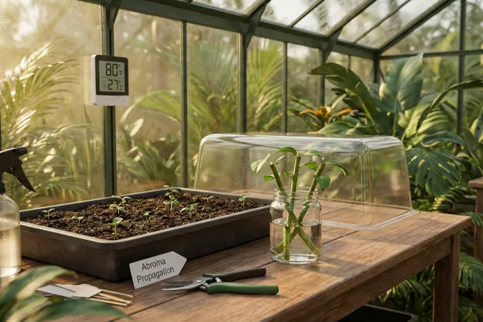 Abroma propagation from seed and stem cuttings