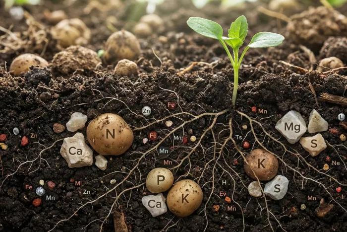 Healthy soil nutrient balance for plant growth