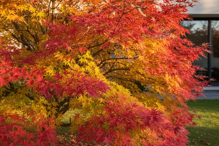 Acer light exposure for vibrant leaf color