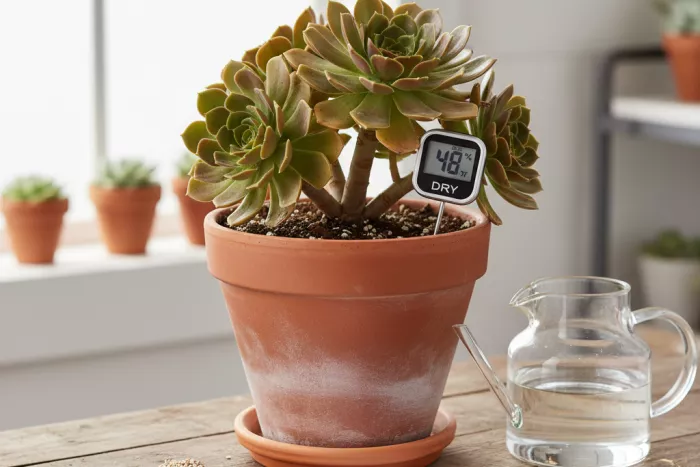 Aeonium soil drainage and watering balance