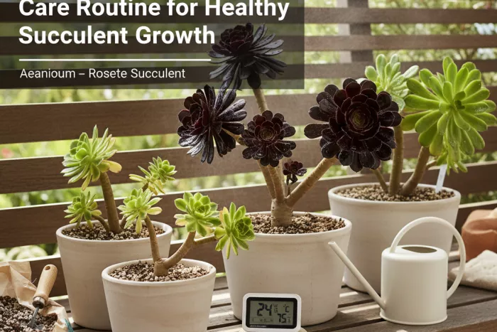 Aeonium rosette succulent mild-climate care routine
