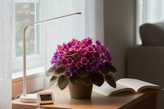 African violet bright indirect light for blooming