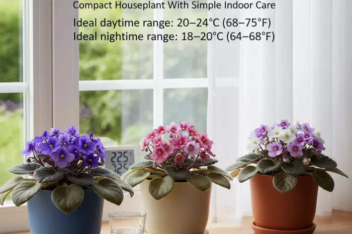 African violet ideal indoor temperature range