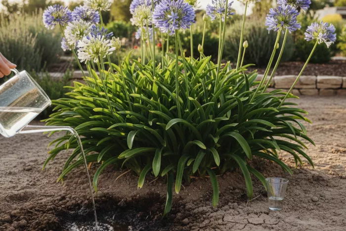 Agapanthus soil drainage and seasonal watering balance
