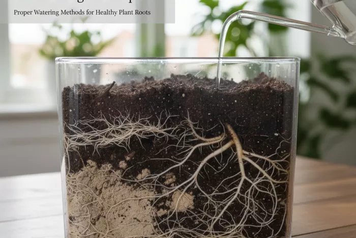 Proper watering for healthy plant roots