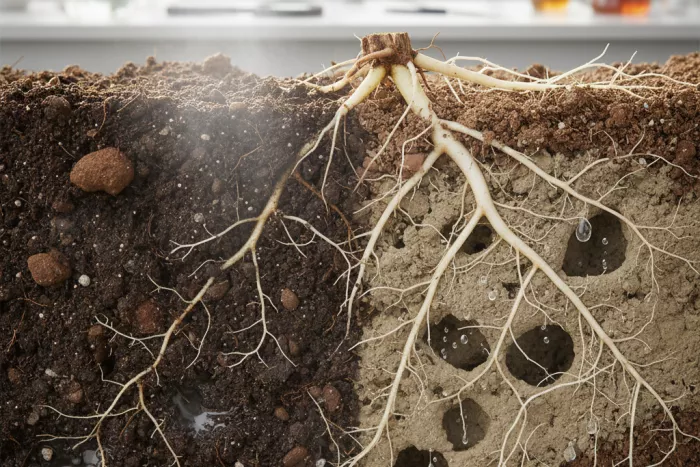 Proper watering for healthy plant roots