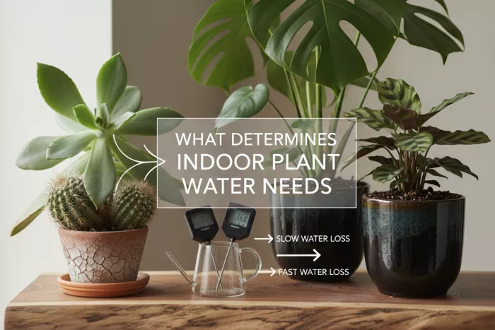 Indoor plant watering frequency and moisture balance