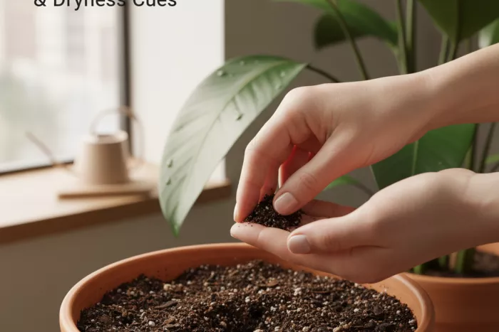 Indoor plant watering by soil moisture cues