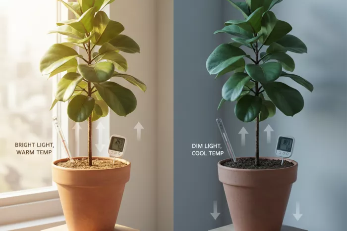 Indoor plant watering by soil moisture levels