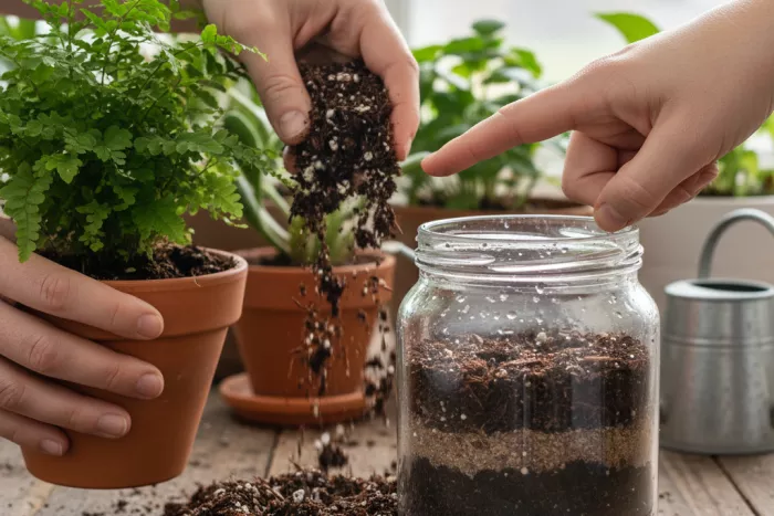 Moisture-retentive indoor plant potting soil mix