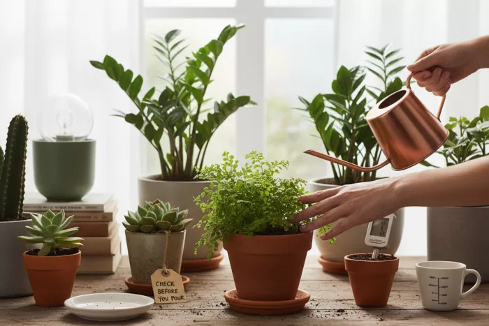 Consistent indoor plant soil moisture management