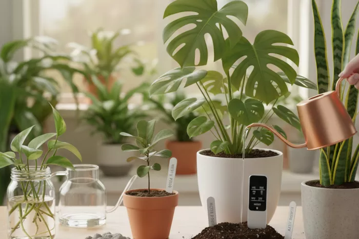 Balanced watering by houseplant growth stage