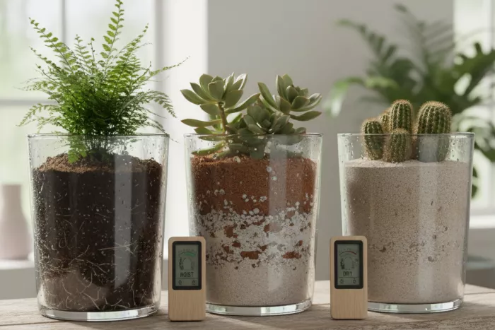 Safe container plant watering to prevent root stress