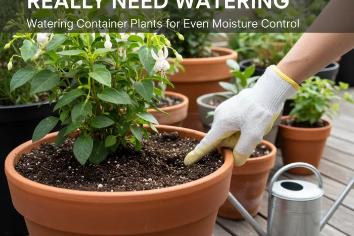 Even moisture control for container plant watering