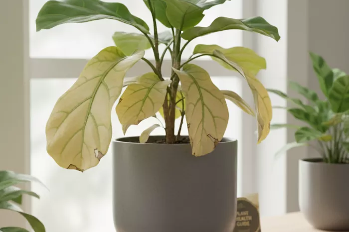 yellowing plant leaves chlorophyll deficiency causes