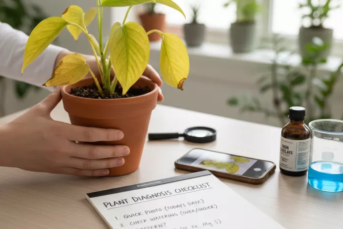 Yellowing leaves diagnosis checklist and fixes
