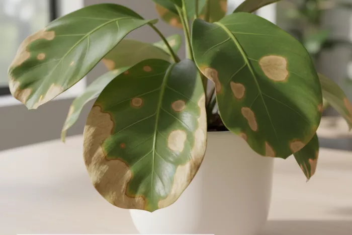 Brown leaf spots necrosis causes and fixes
