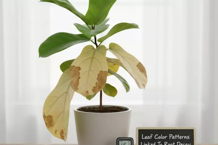 Yellowing lower leaves from root rot