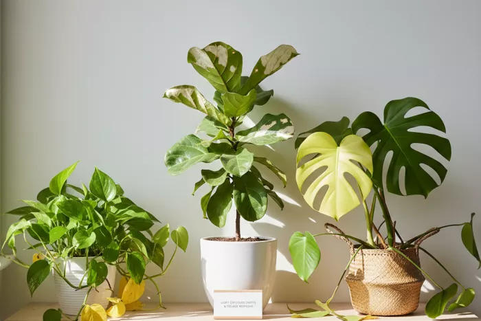 Yellowing leaves from sudden light exposure change