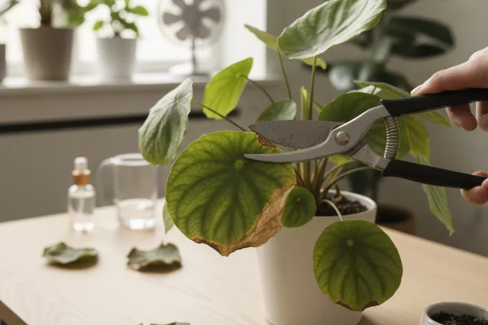 Indoor plant brown leaf spots troubleshooting