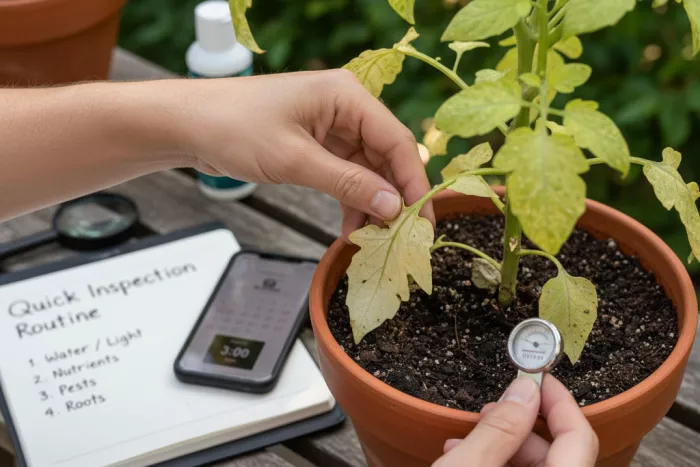 Yellowing leaves troubleshooting checklist for garden plants