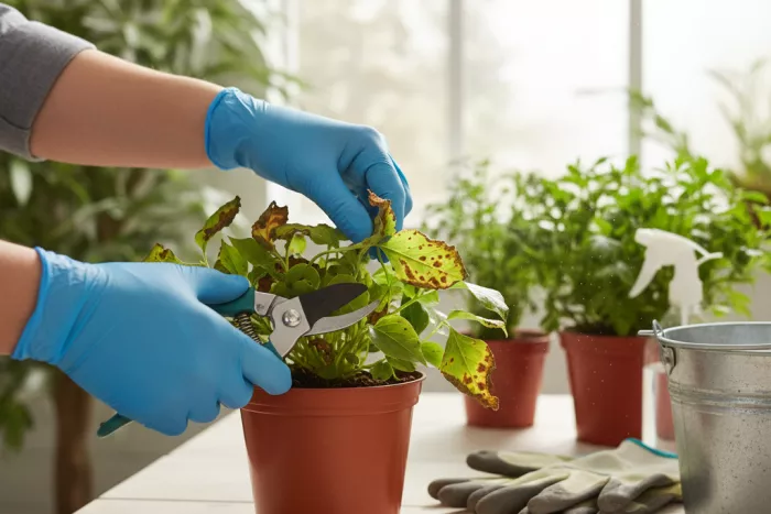 Immediate treatment for sudden brown leaf spots