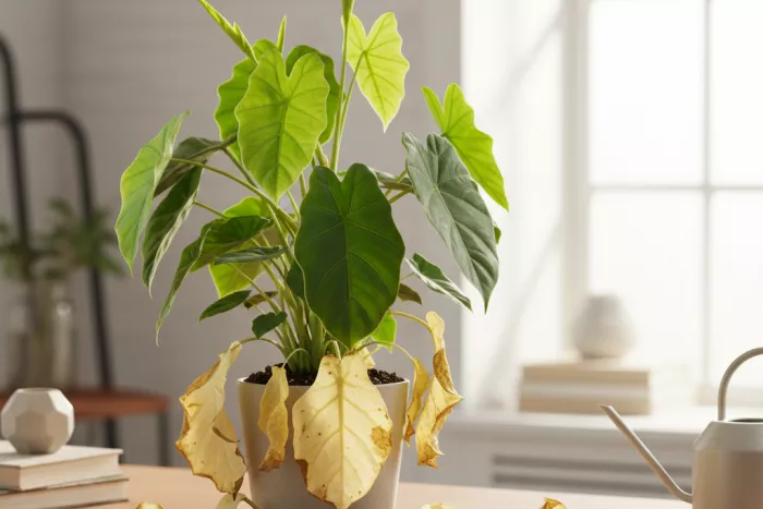 Lower leaves yellowing from nutrient deficiency or stress