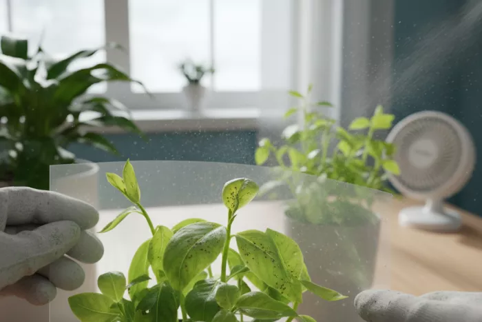 Preventing tiny brown specks on new leaves