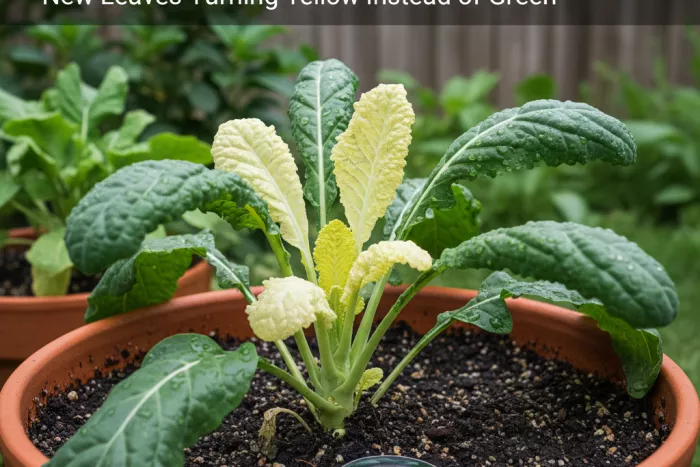 Micronutrient deficiency causing yellow new leaves