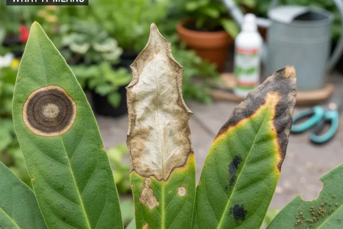 Large brown leaf patches diagnosis and treatment