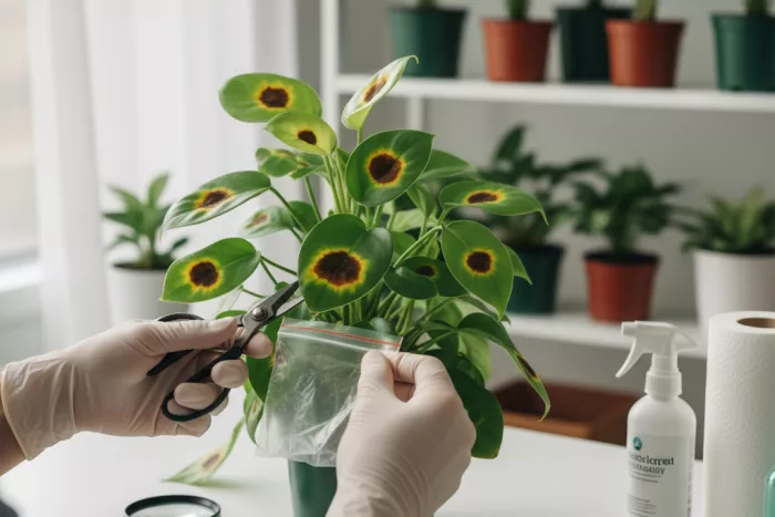 Treating brown leaf spots with yellow halos