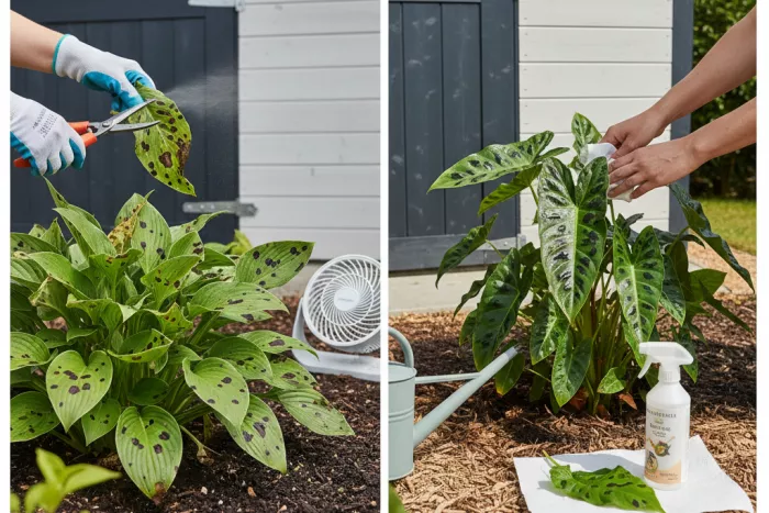 Dark leaf lesions fungal vs bacterial treatment