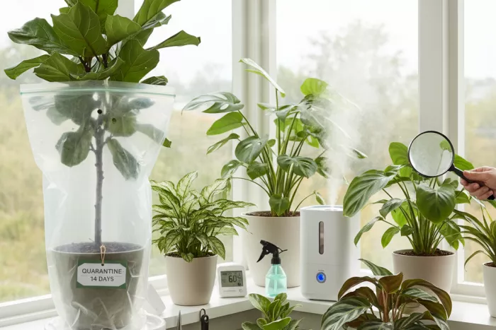 Spider mite prevention on indoor plants