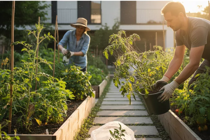 Isolating outdoor plants with spider mites