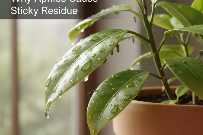 Aphid honeydew sticky leaf residue removal
