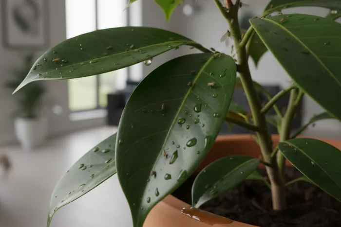 Aphid honeydew sticky leaf residue treatment