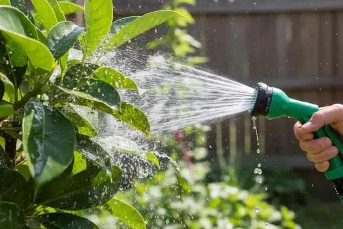 Aphid treatment for sticky plant leaves
