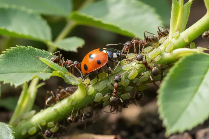 Ant control for aphid infestation management