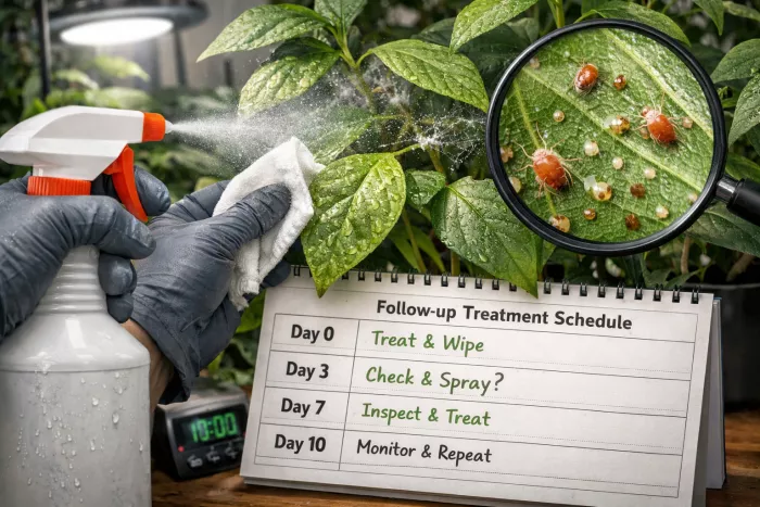 Severe spider mite eradication treatment schedule